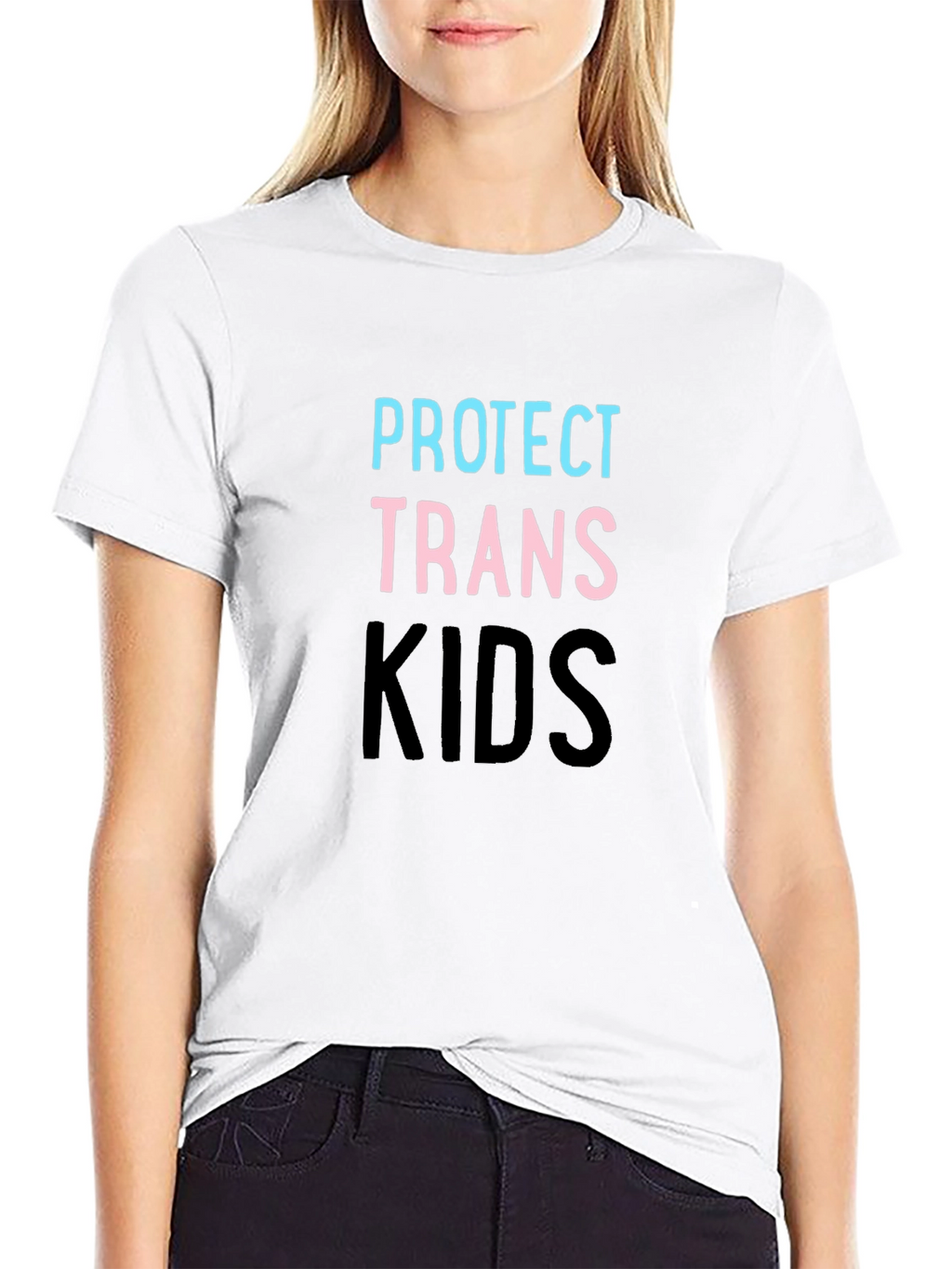 Protect Trans Kids T-Shirt - Black Cotton Blend Tee