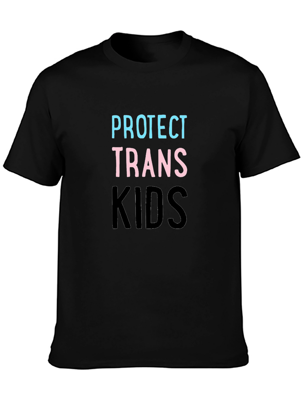 Protect Trans Kids T-Shirt - Black Cotton Blend Tee