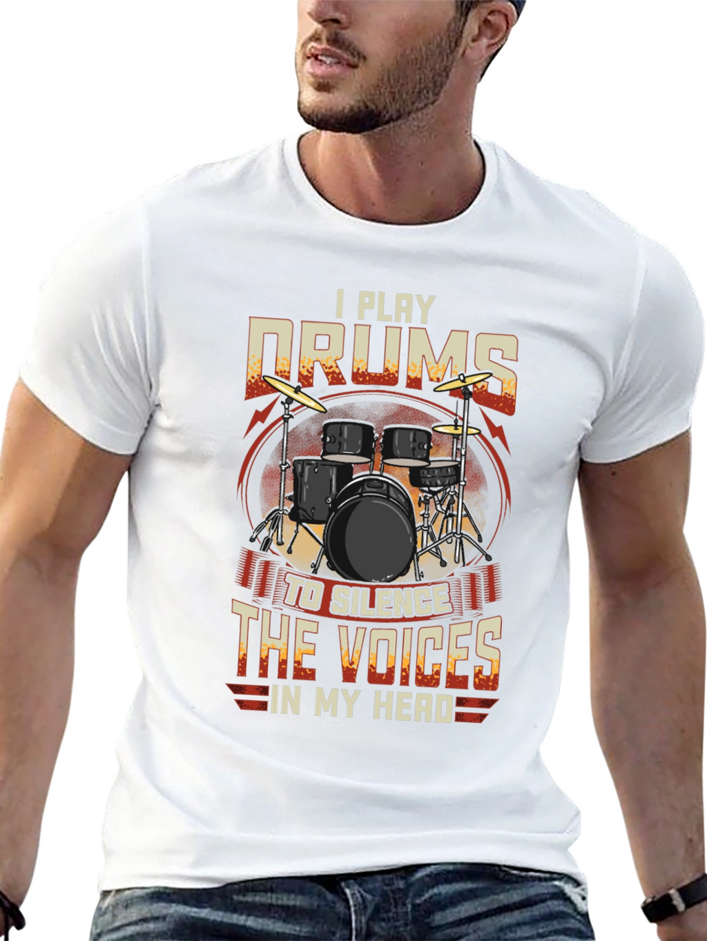 I Play Drums Graphic Tee - Silence the Voices