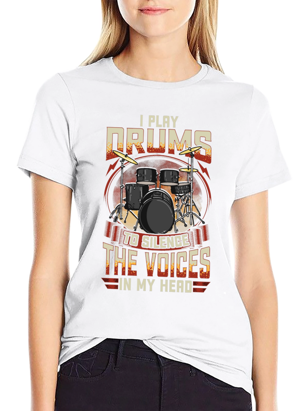 I Play Drums Graphic Tee - Silence the Voices