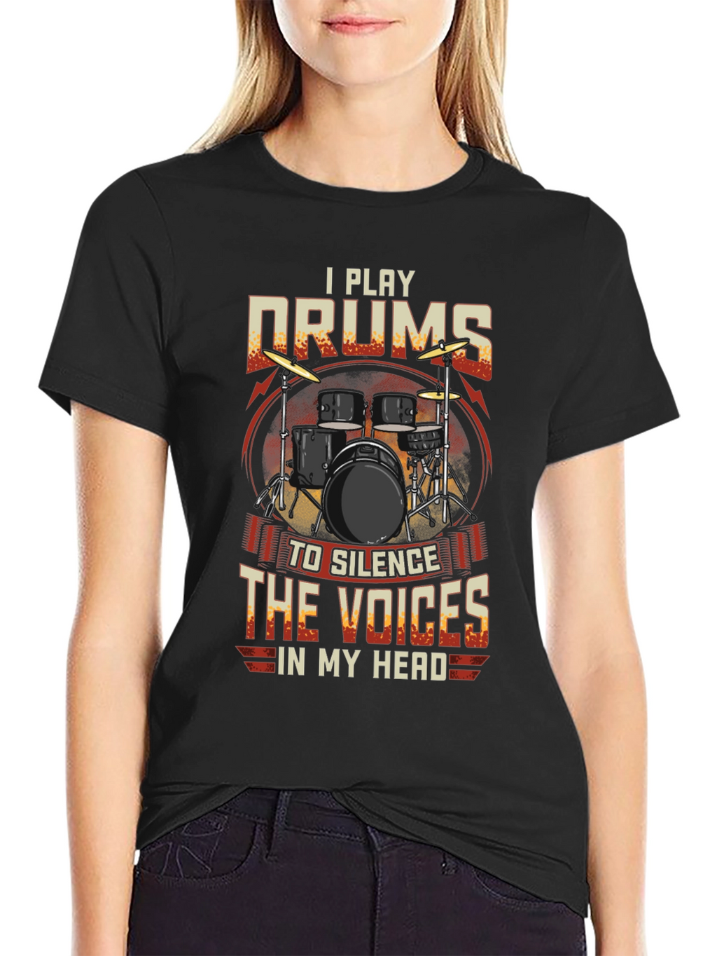 I Play Drums Graphic Tee - Silence the Voices