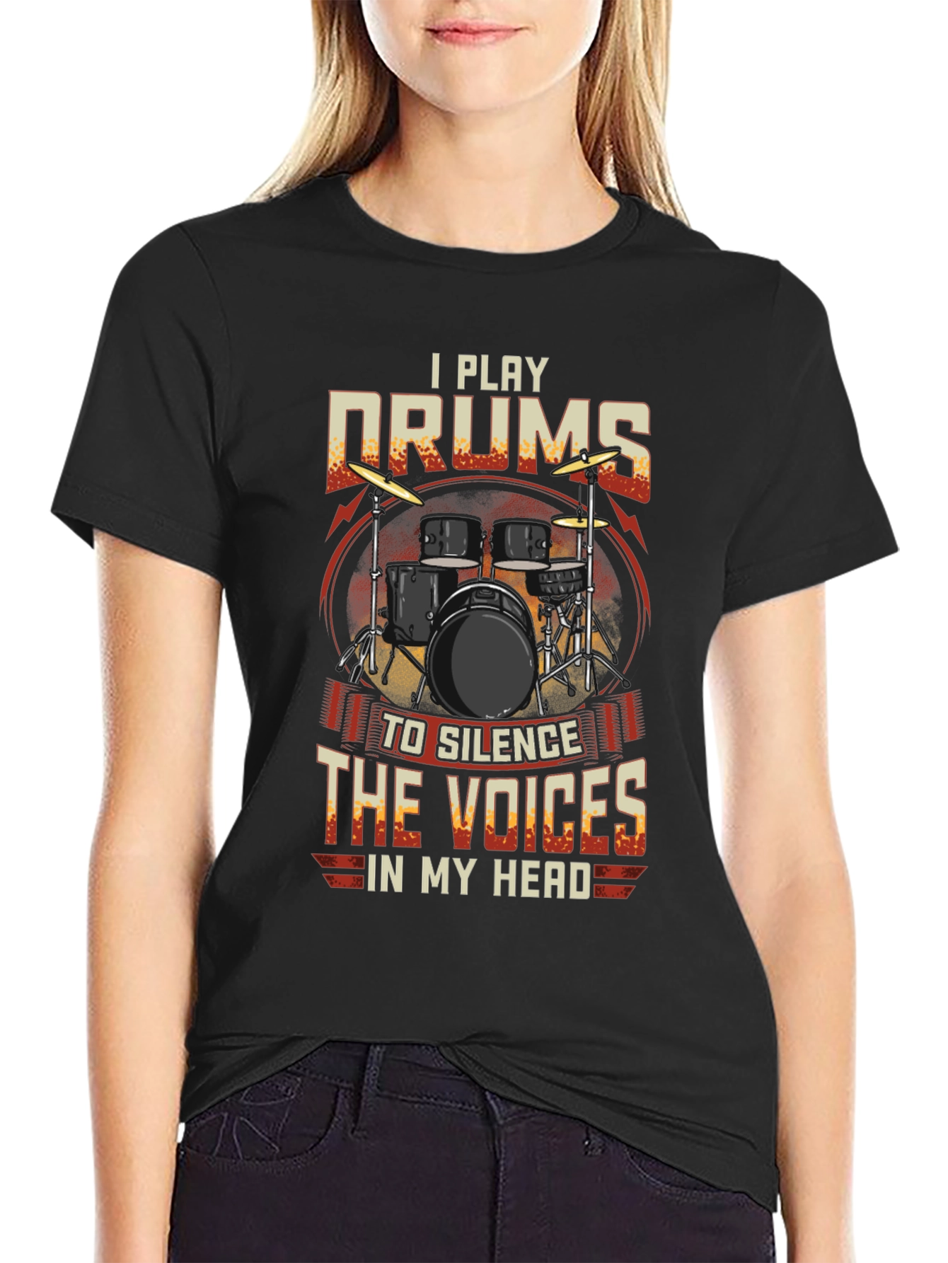 I Play Drums Graphic Tee - Silence the Voices