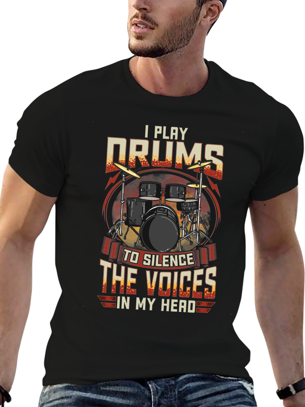 I Play Drums Graphic Tee - Silence the Voices