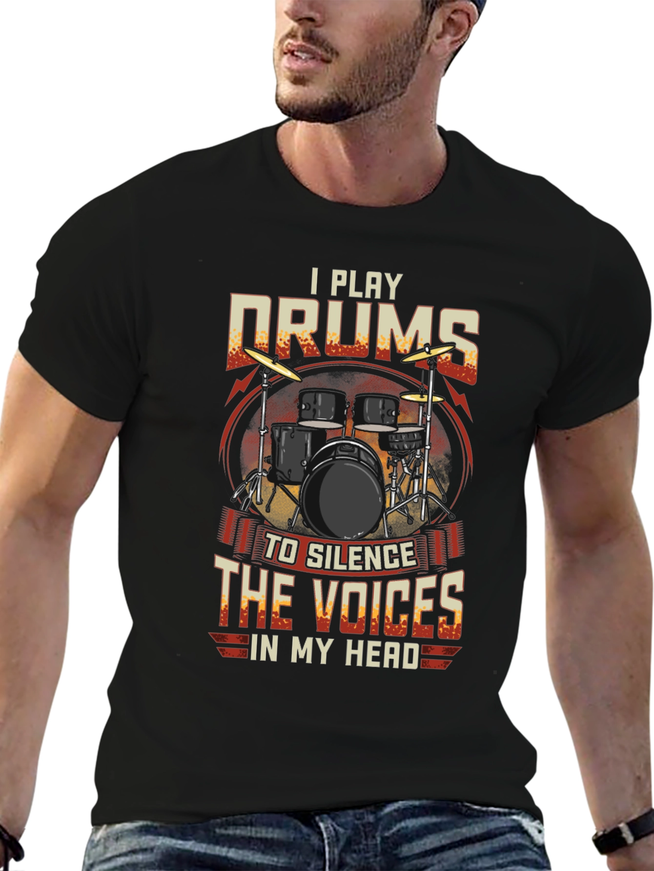 I Play Drums Graphic Tee - Silence the Voices
