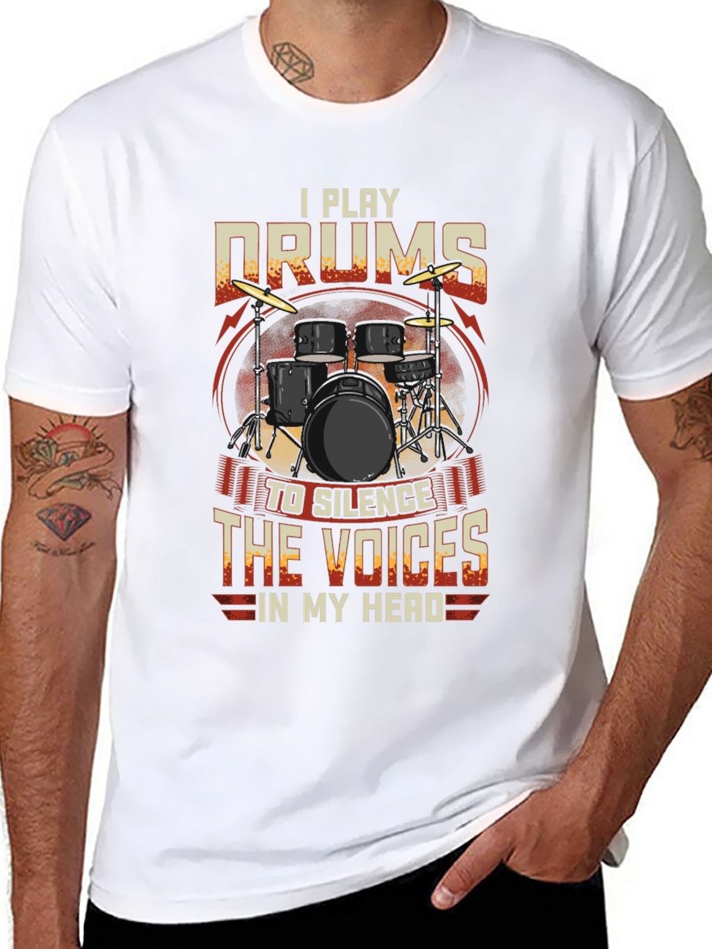 I Play Drums Graphic Tee - Silence the Voices
