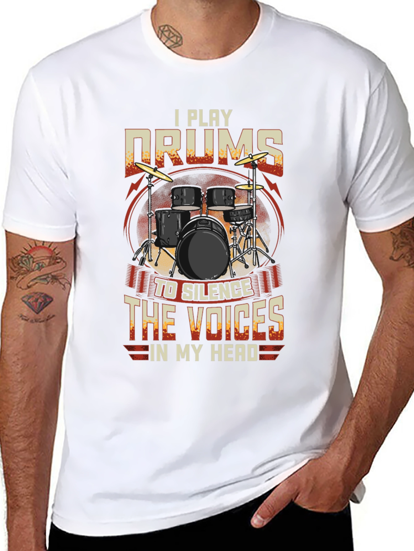 I Play Drums Graphic Tee - Silence the Voices