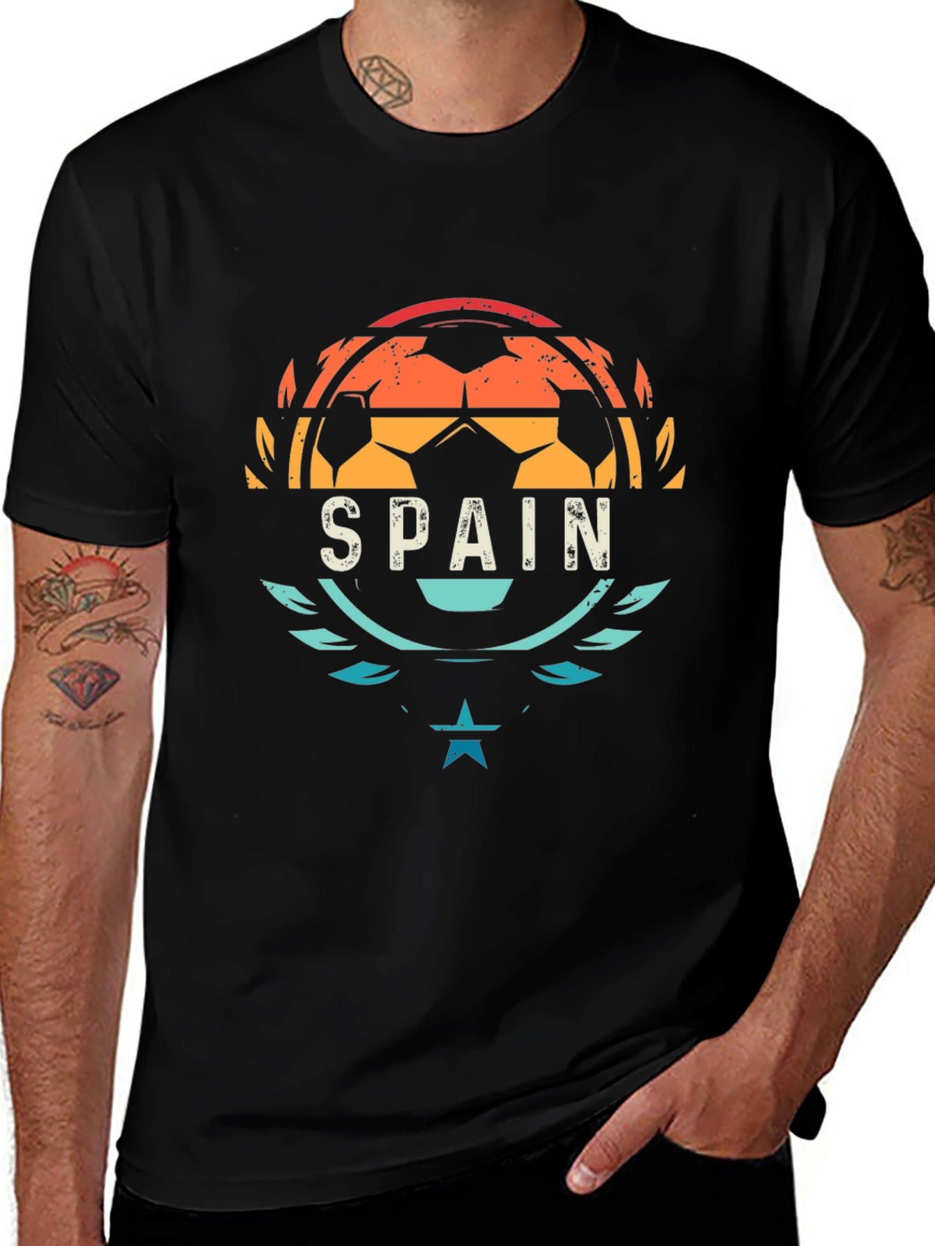 Spain Soccer T-Shirt - Retro Style Graphic Tee