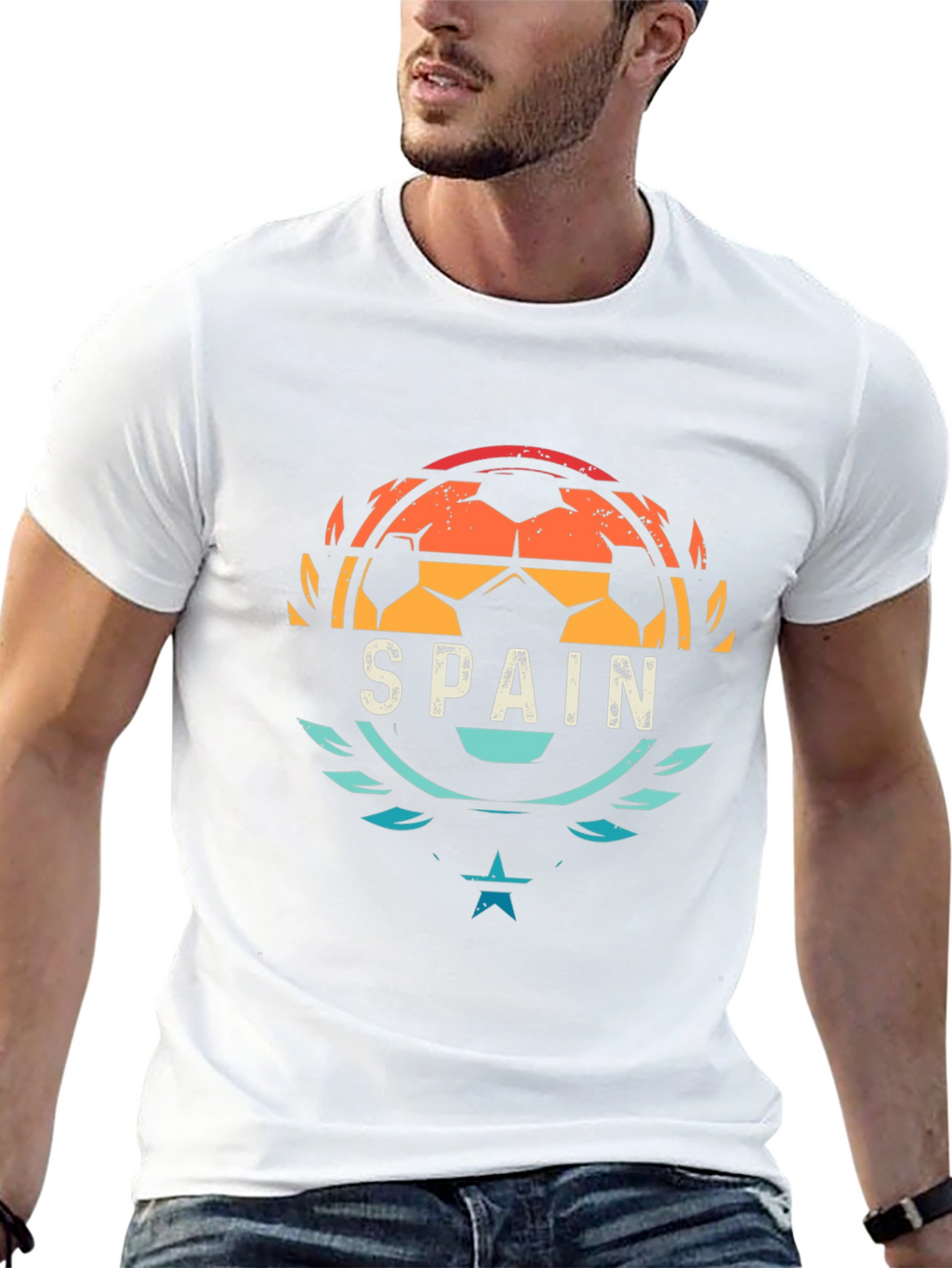 Spain Soccer T-Shirt - Retro Style Graphic Tee