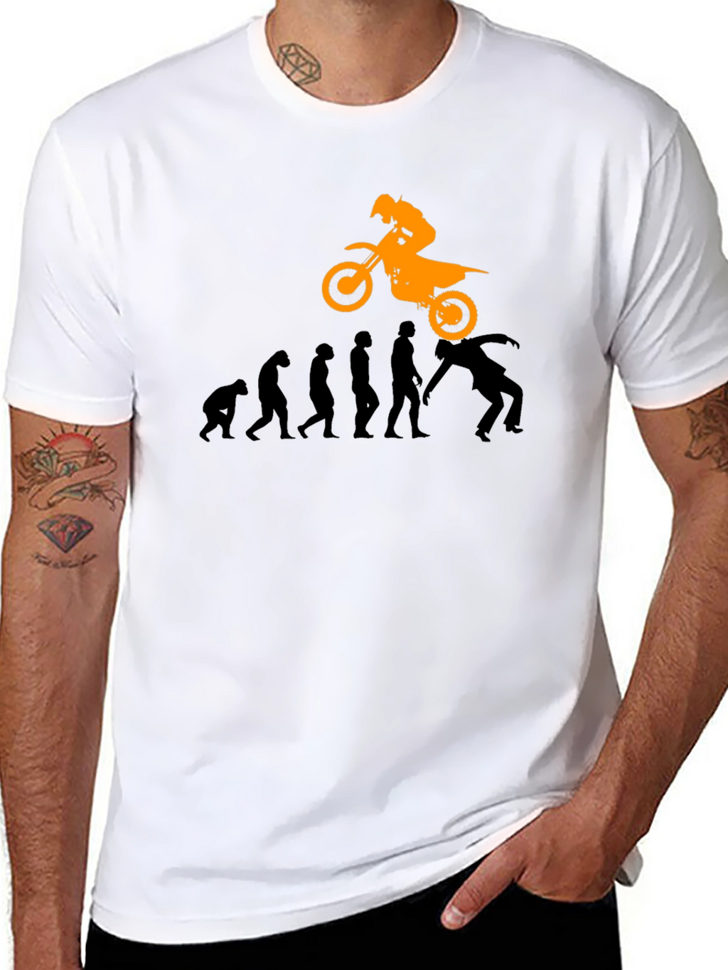 Evolution of Motocross Black T-Shirt