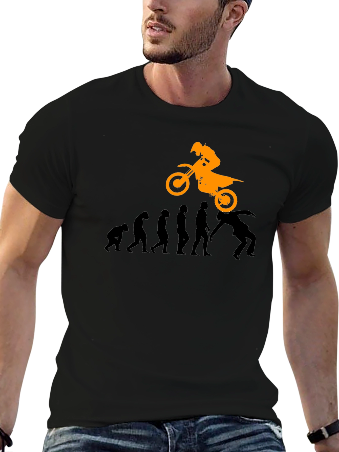 Evolution of Motocross Black T-Shirt