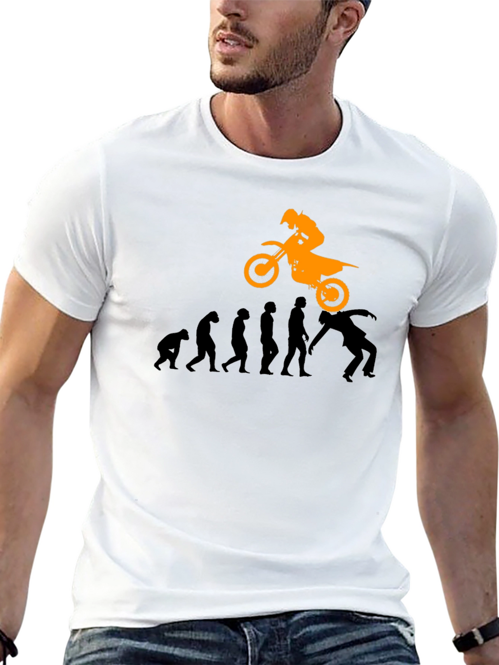 Evolution of Motocross Black T-Shirt