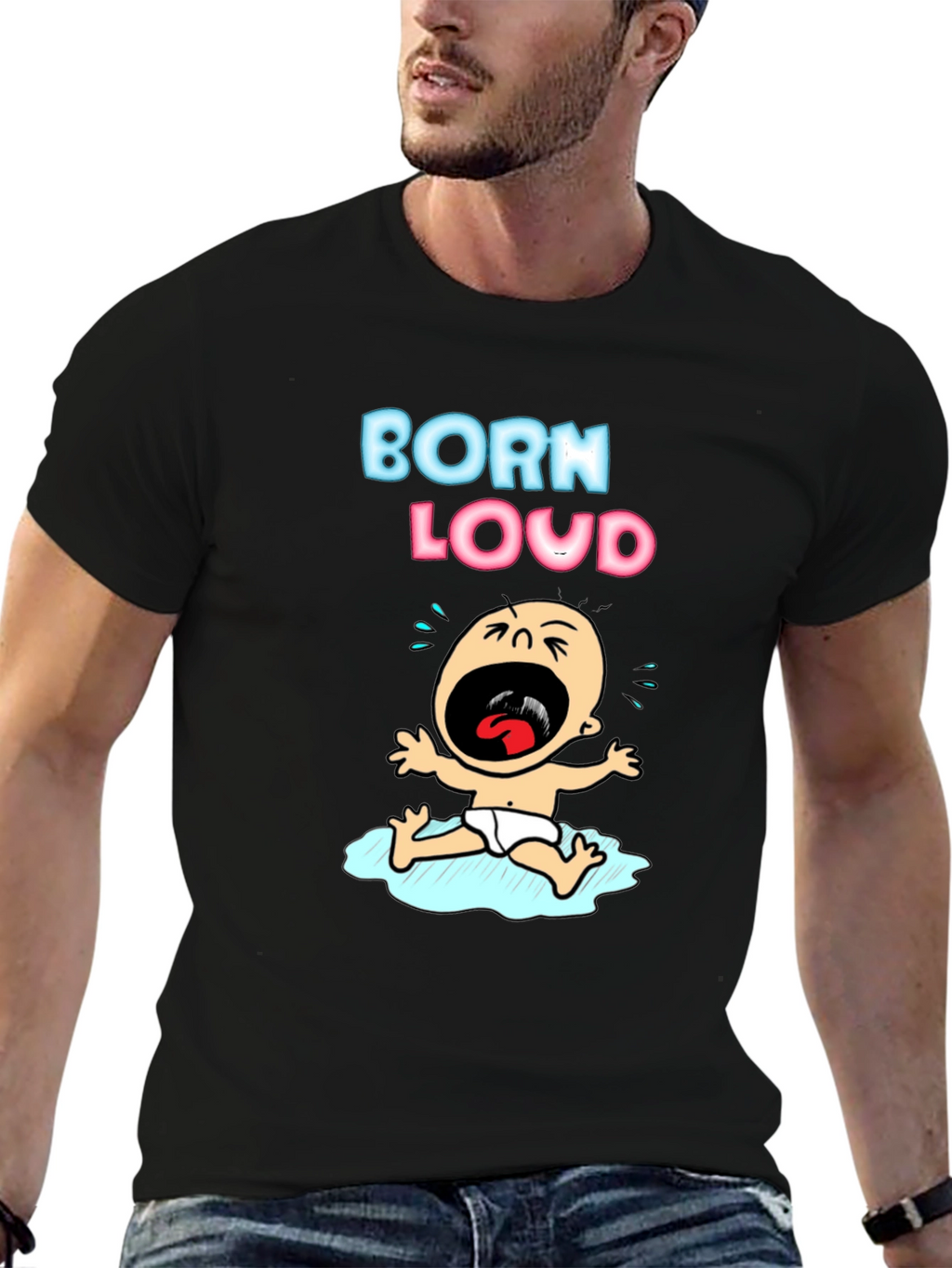Born Loud Graphic T-Shirt - Black Cotton Tee