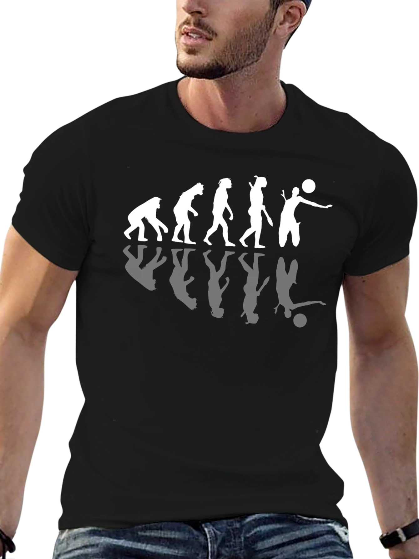 Volleyball Evolution Black T-Shirt