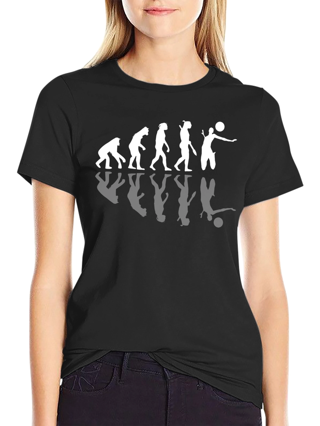 Volleyball Evolution Black T-Shirt