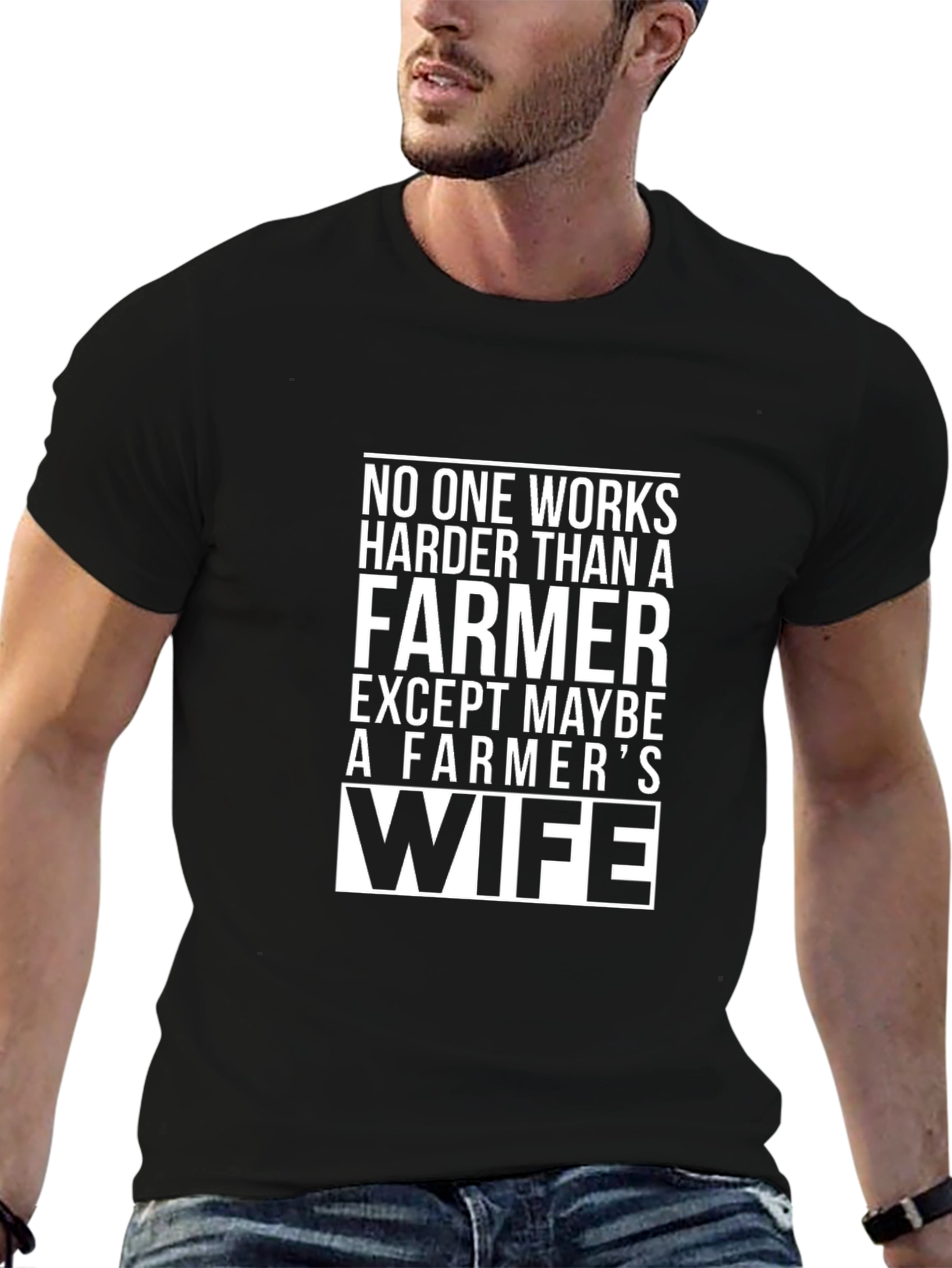 Farmers Wife T-Shirt - Black Cotton Novelty Tee