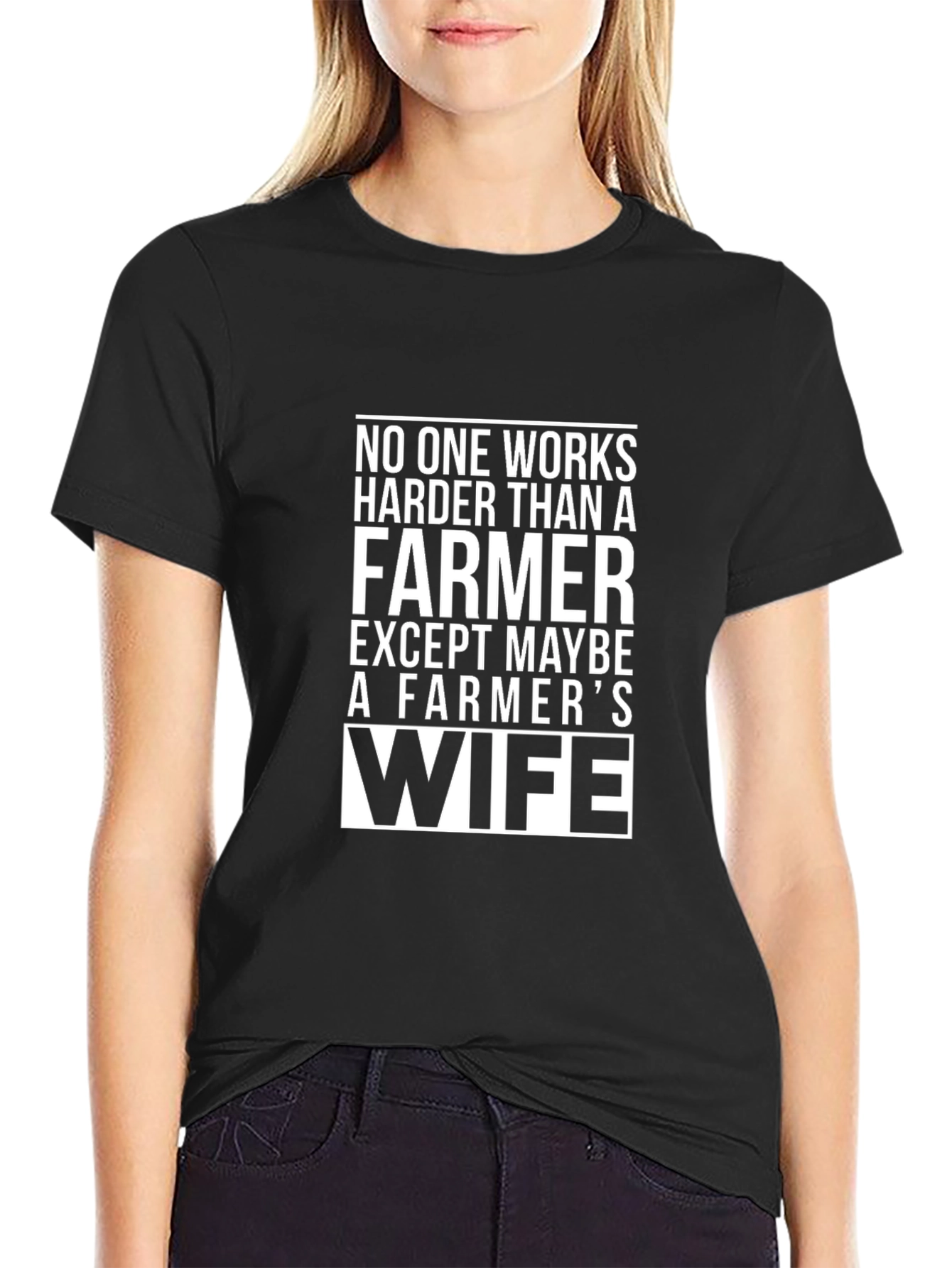 Farmers Wife T-Shirt - Black Cotton Novelty Tee