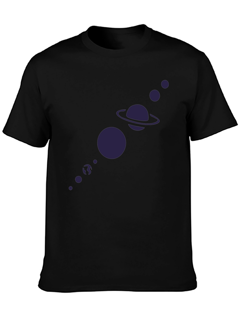 Planetary System Graphic Tee - Black Cotton T-Shirt