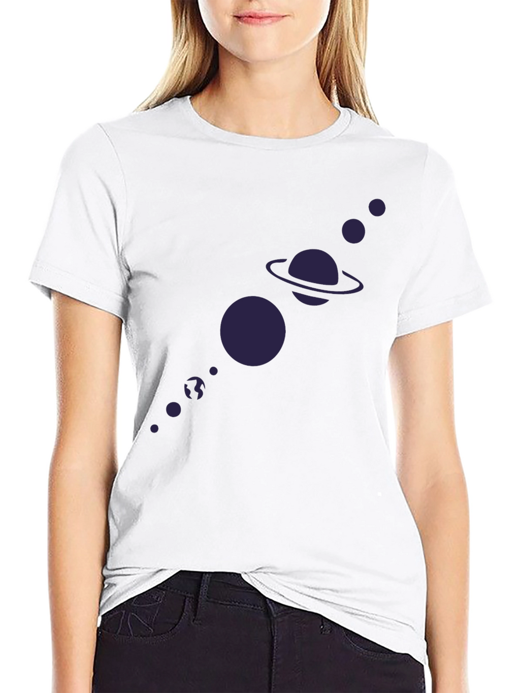 Planetary System Graphic Tee - Black Cotton T-Shirt