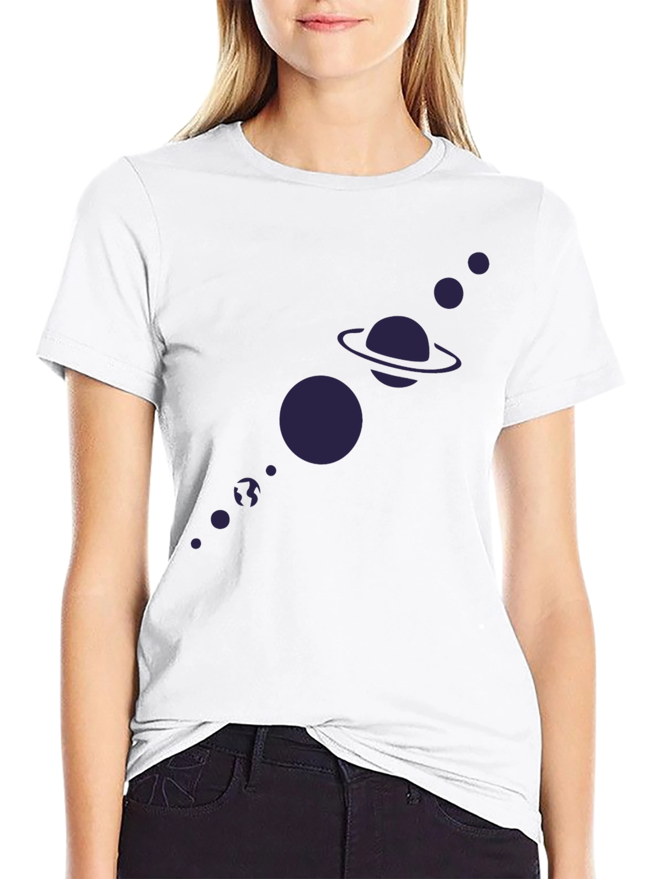 Planetary System Graphic Tee - Black Cotton T-Shirt