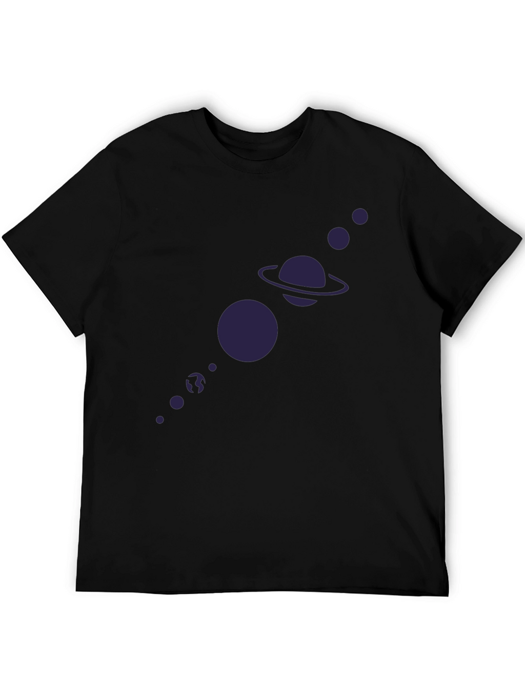 Planetary System Graphic Tee - Black Cotton T-Shirt