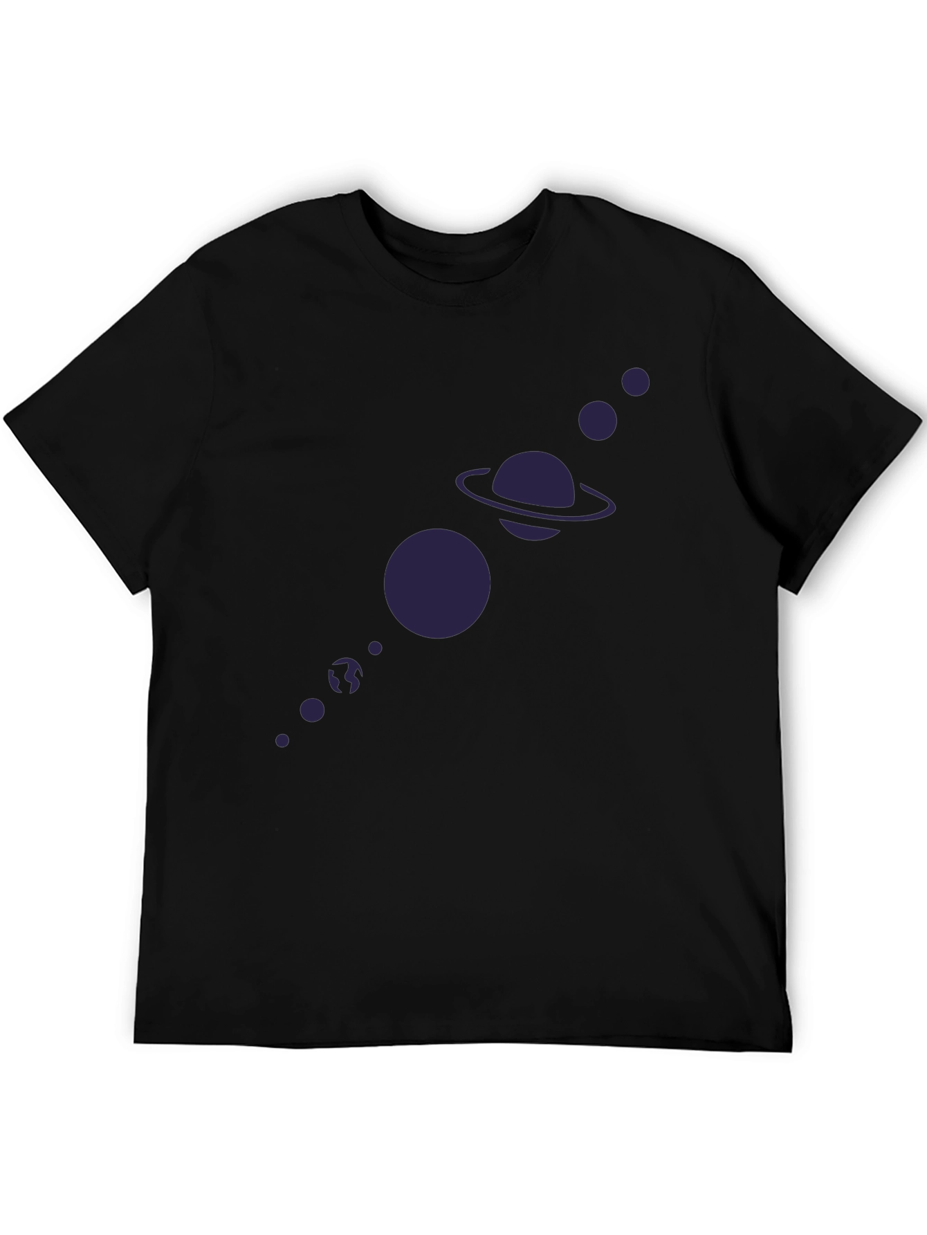 Planetary System Graphic Tee - Black Cotton T-Shirt