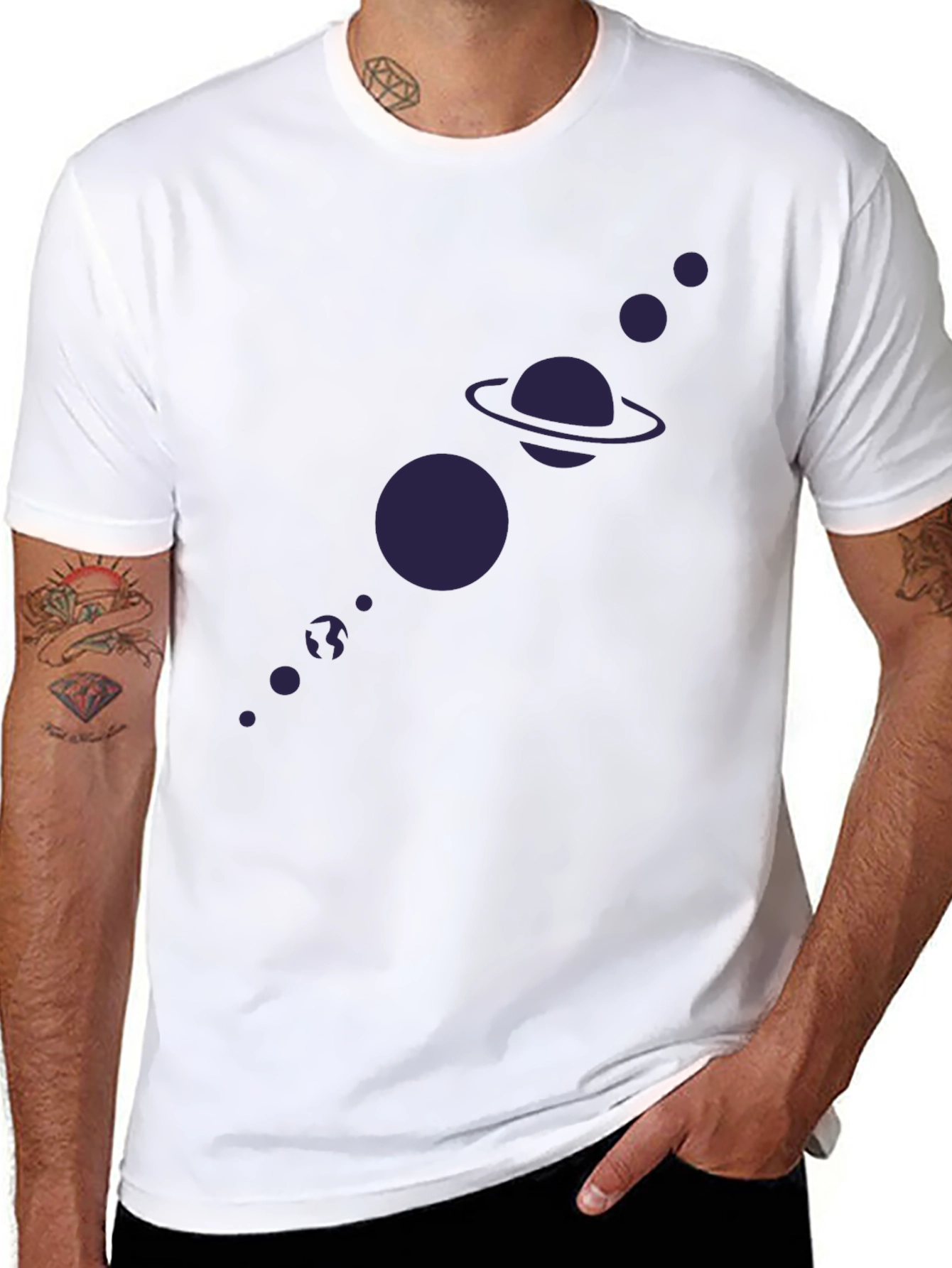 Planetary System Graphic Tee - Black Cotton T-Shirt
