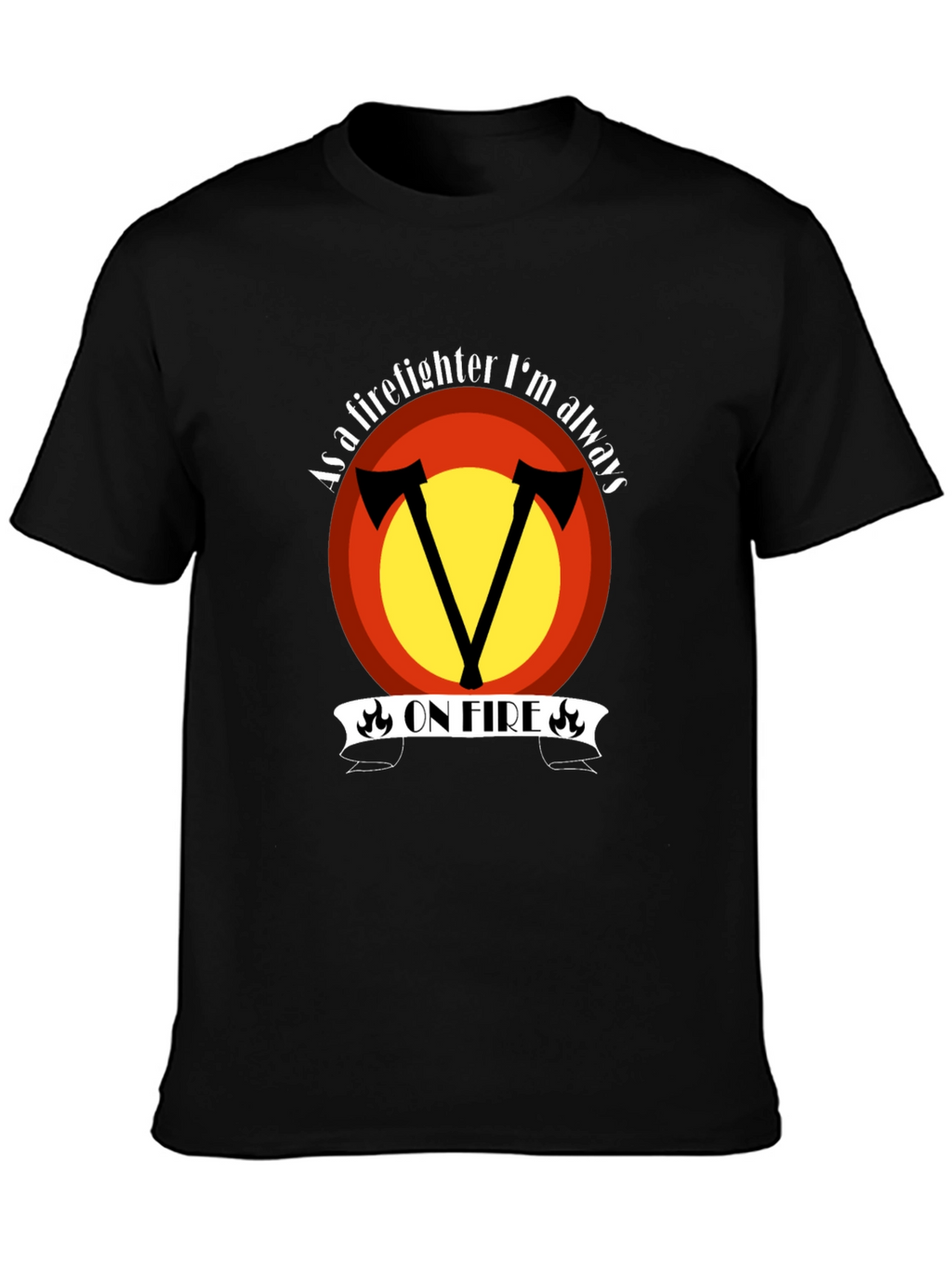 Firefighter On Fire Graphic Tee