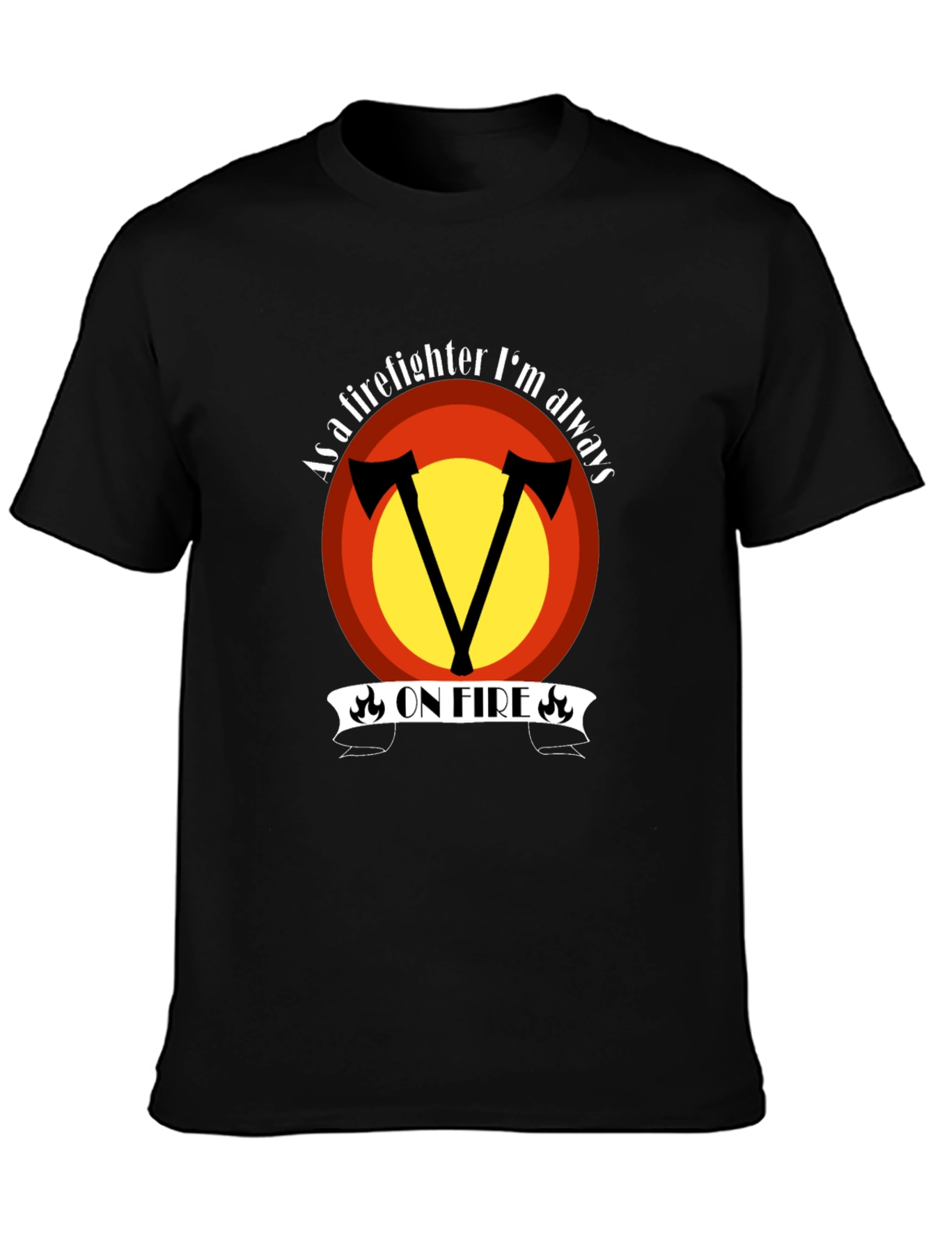 Firefighter On Fire Graphic Tee