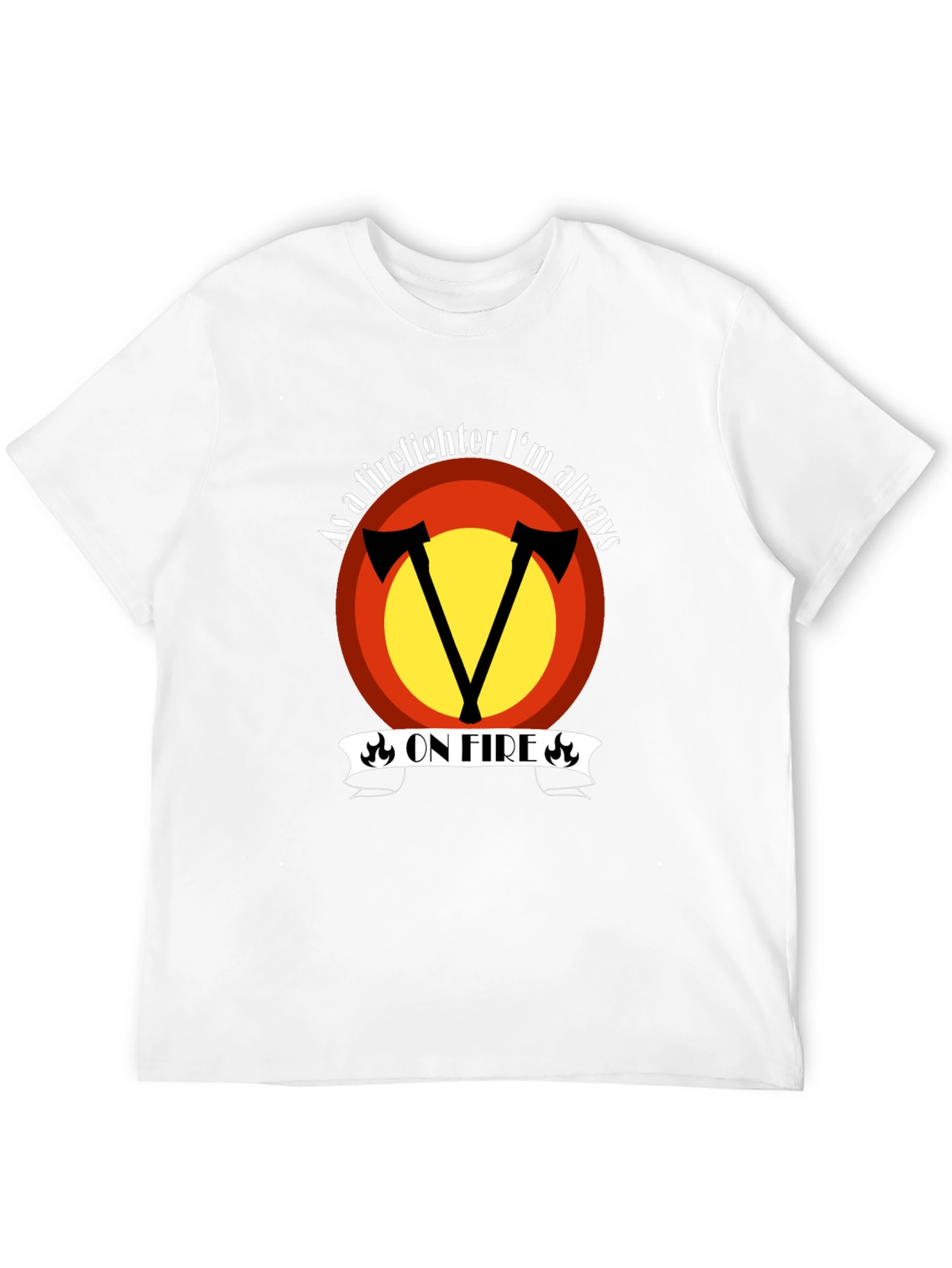 Firefighter On Fire Graphic Tee