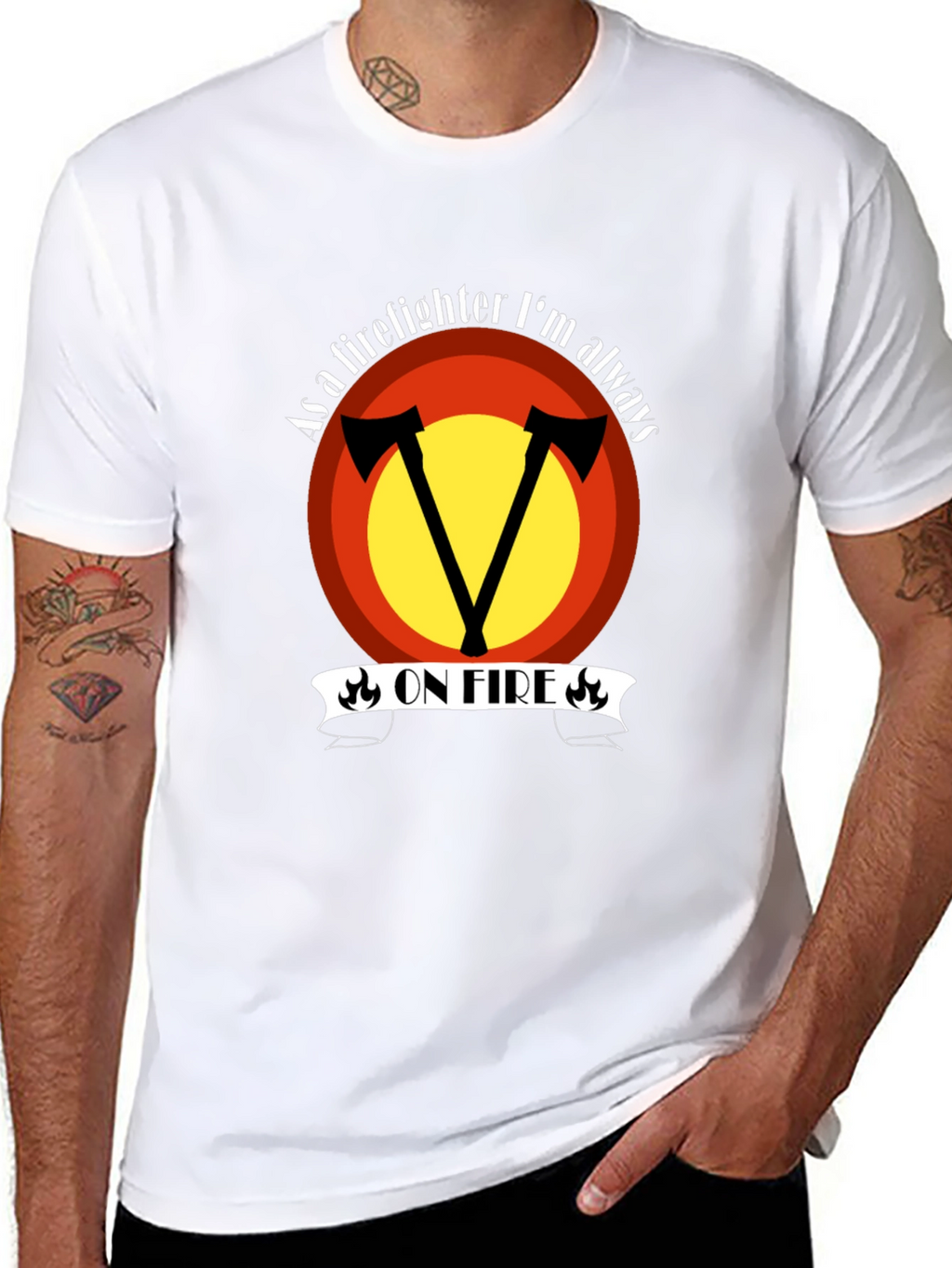 Firefighter On Fire Graphic Tee