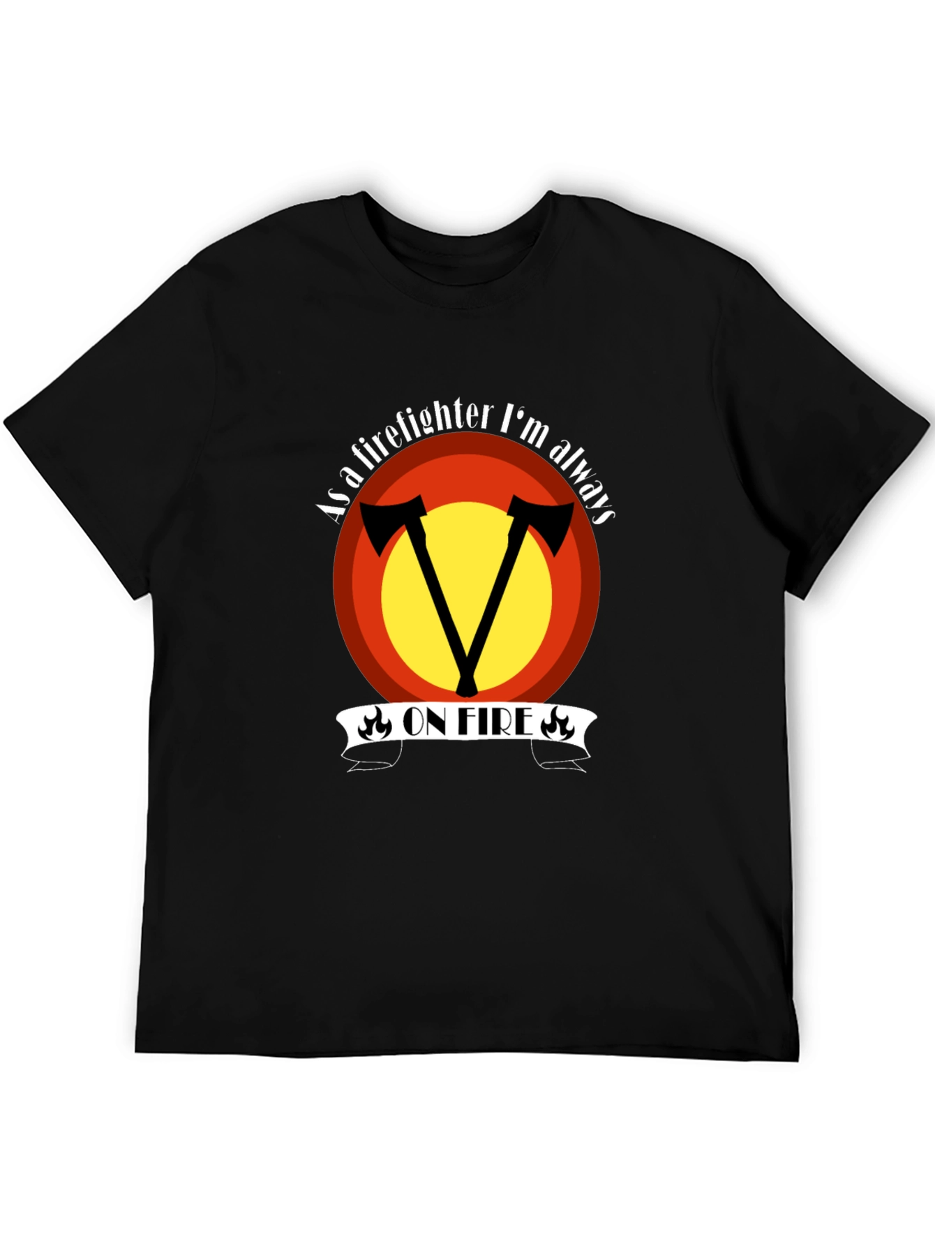 Firefighter On Fire Graphic Tee