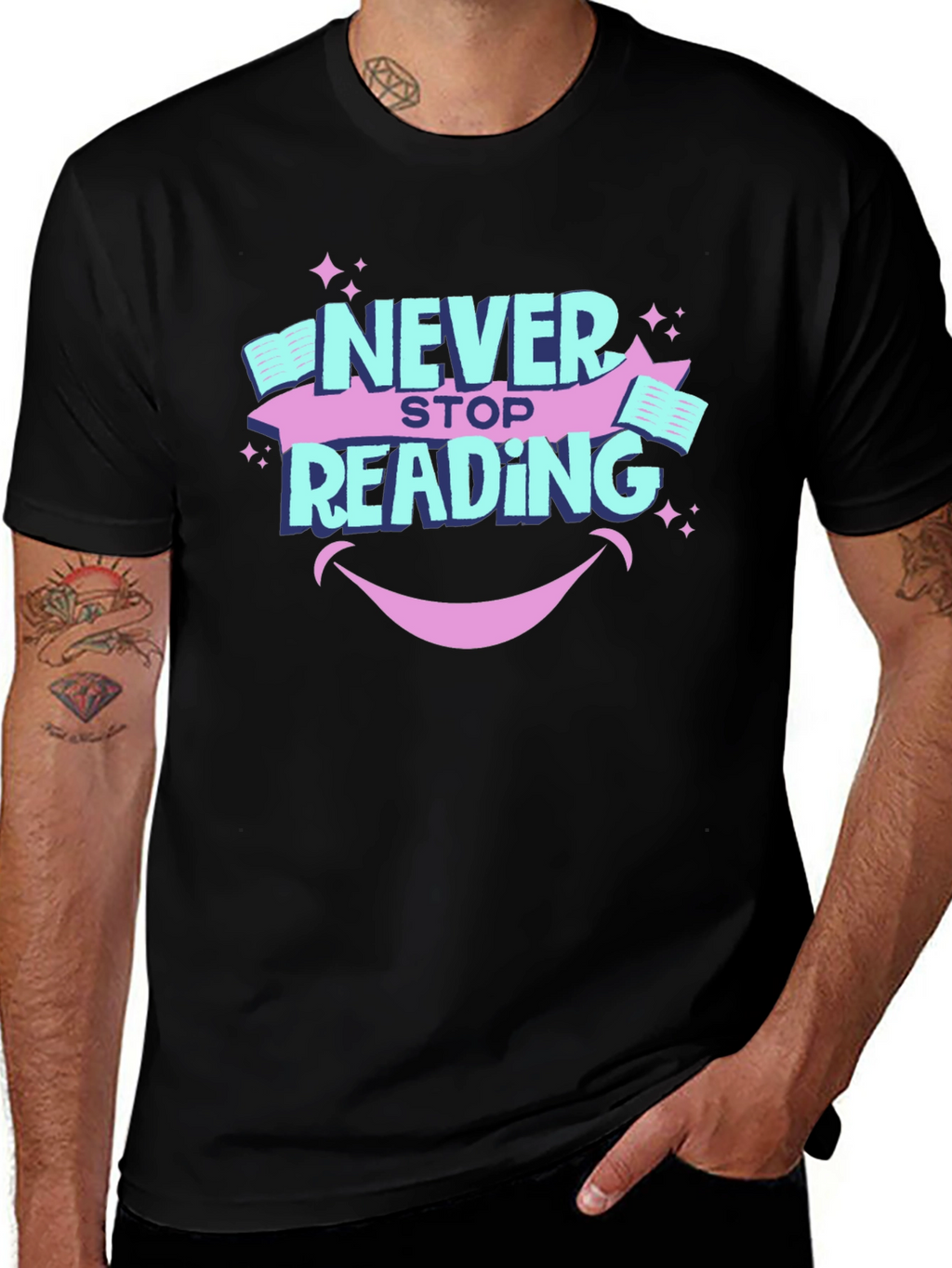 Never Stop Reading Graphic T-Shirt