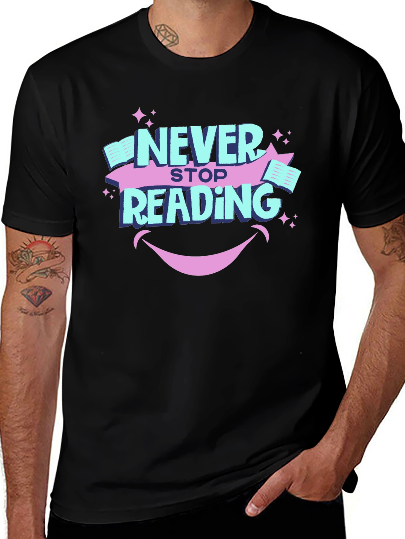 Never Stop Reading Graphic T-Shirt
