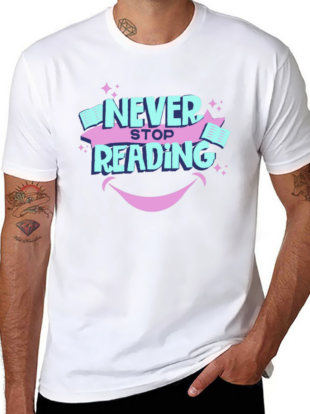 Never Stop Reading Graphic T-Shirt