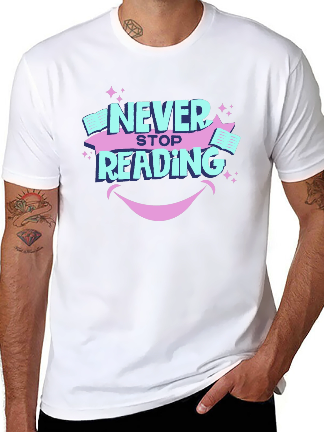 Never Stop Reading Graphic T-Shirt