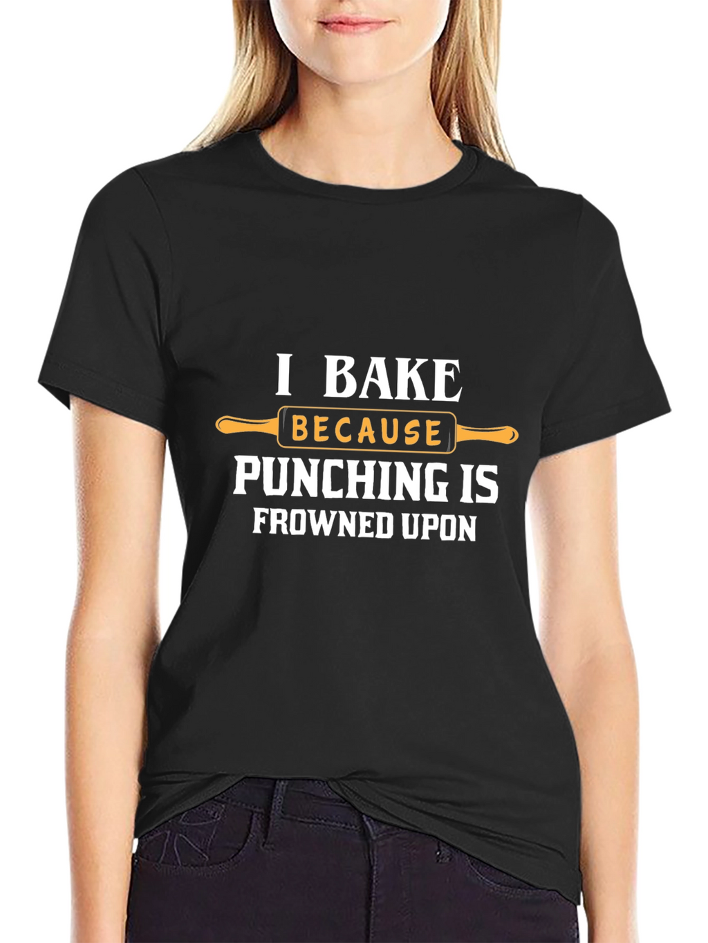 I Bake Because Punching is Frowned Upon Funny T-Shirt