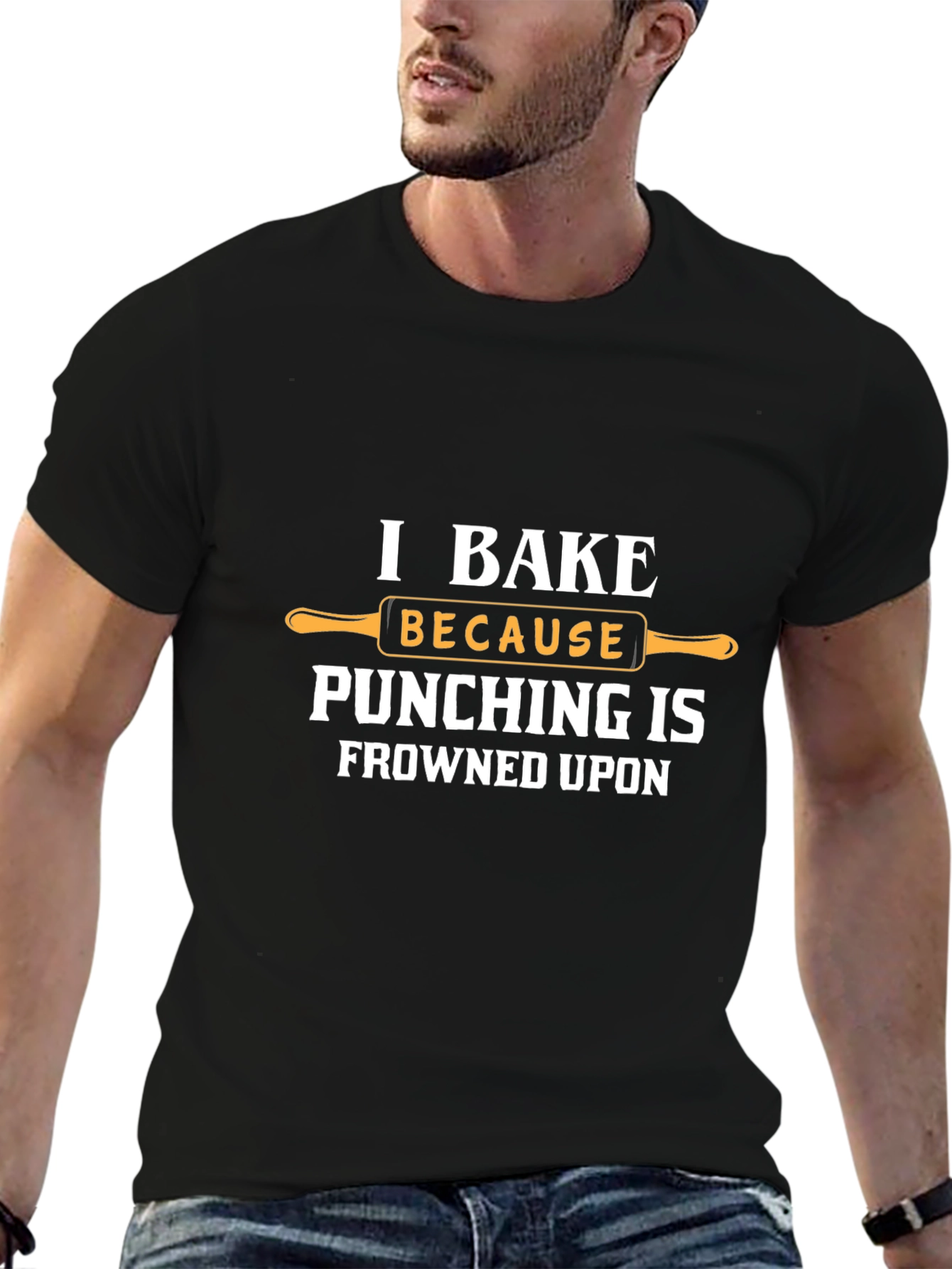 I Bake Because Punching is Frowned Upon Funny T-Shirt