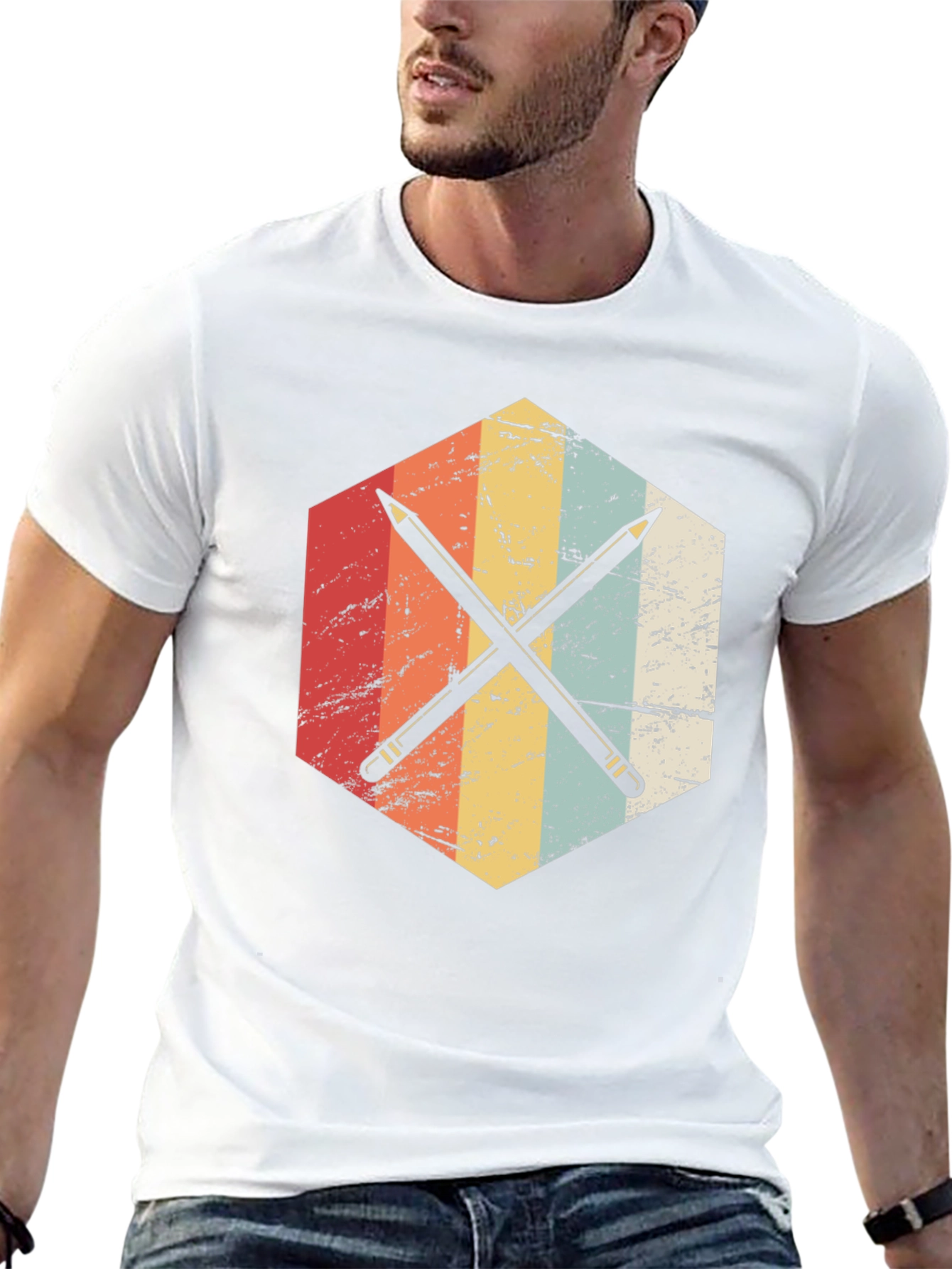 Retro Crossed Pencils Graphic T-Shirt