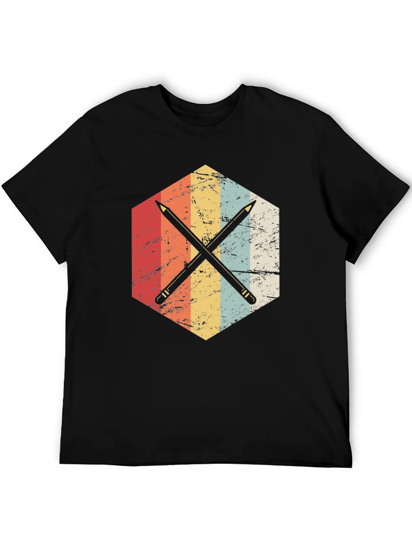 Retro Crossed Pencils Graphic T-Shirt