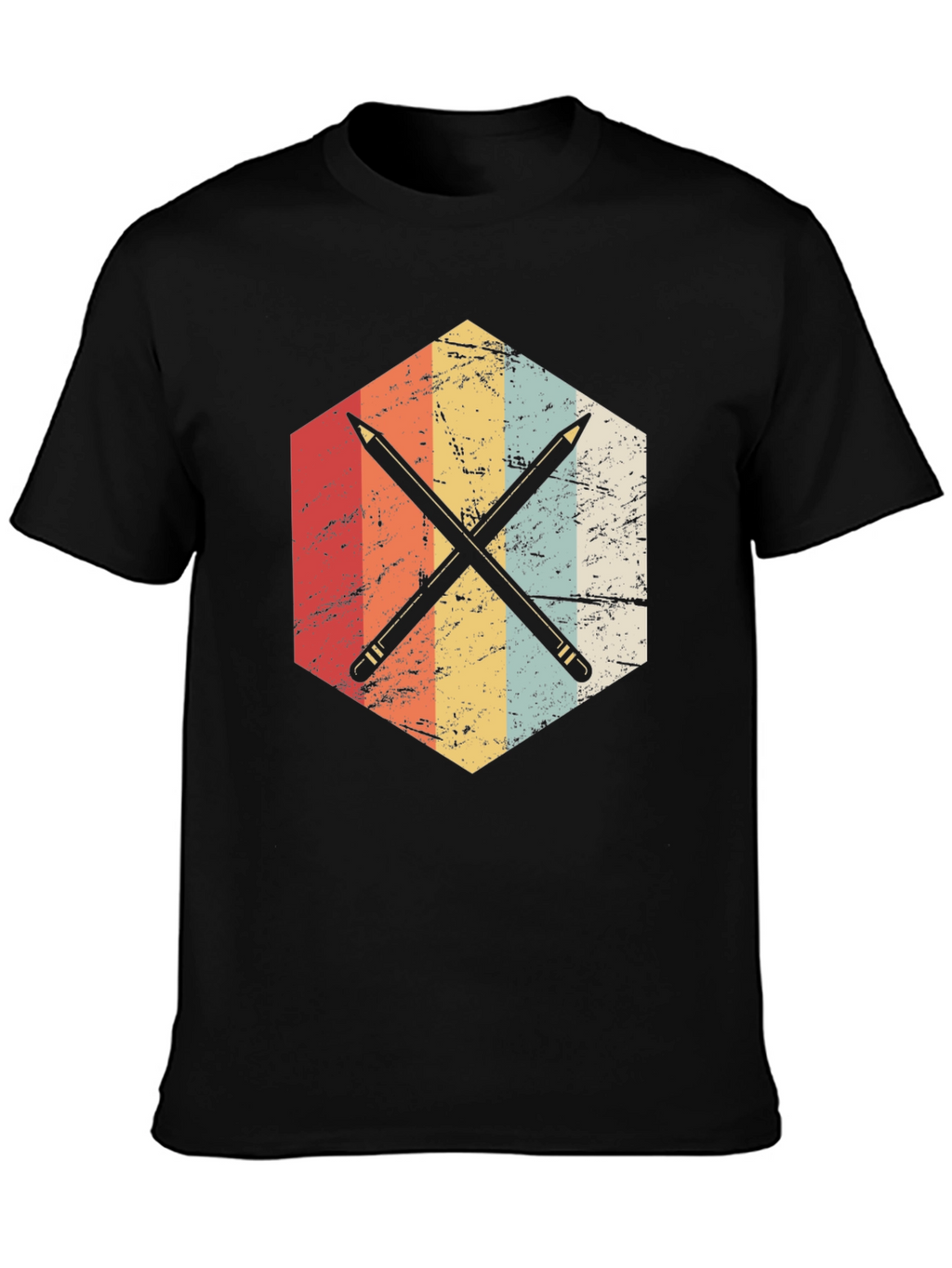 Retro Crossed Pencils Graphic T-Shirt