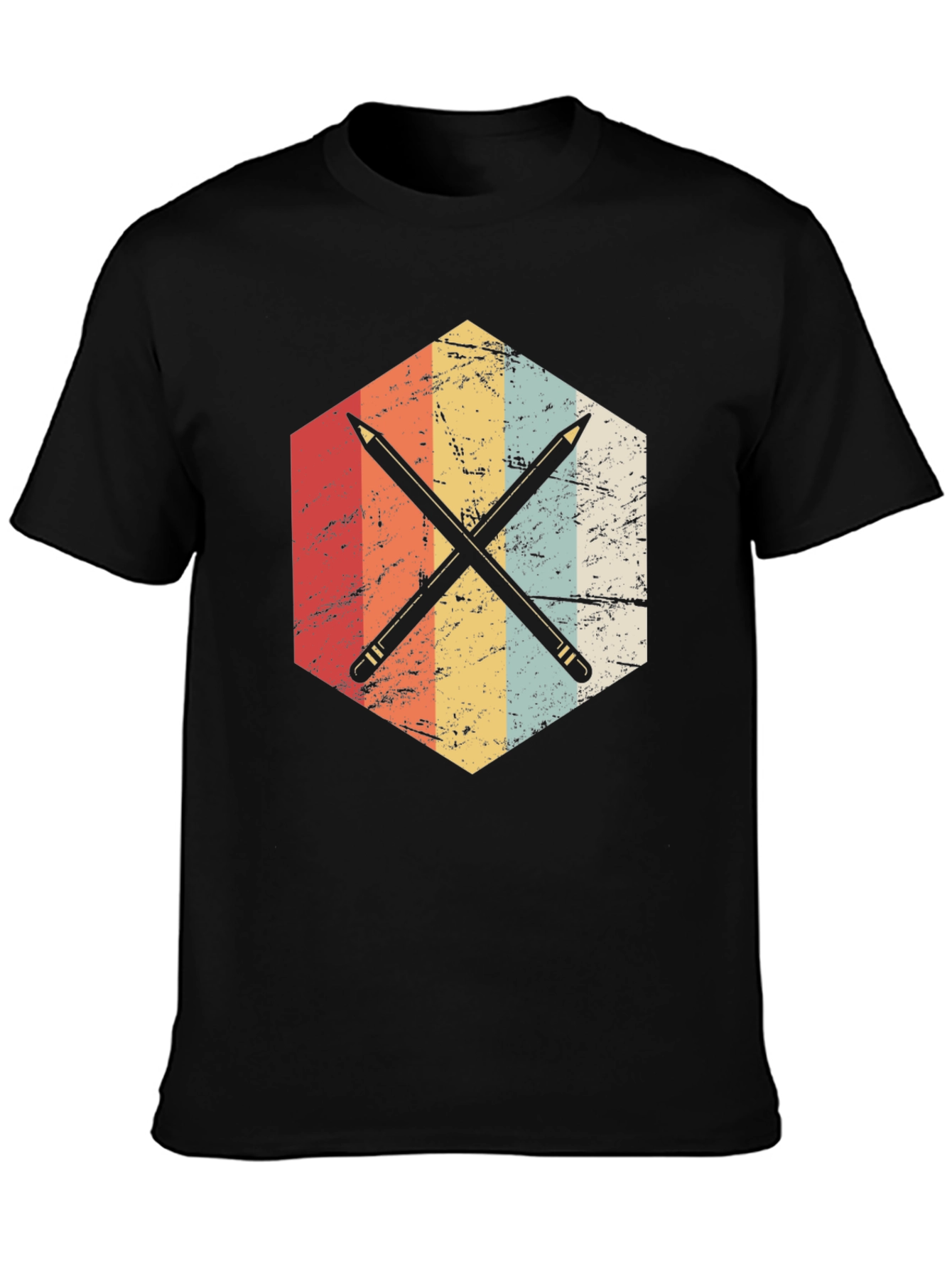 Retro Crossed Pencils Graphic T-Shirt