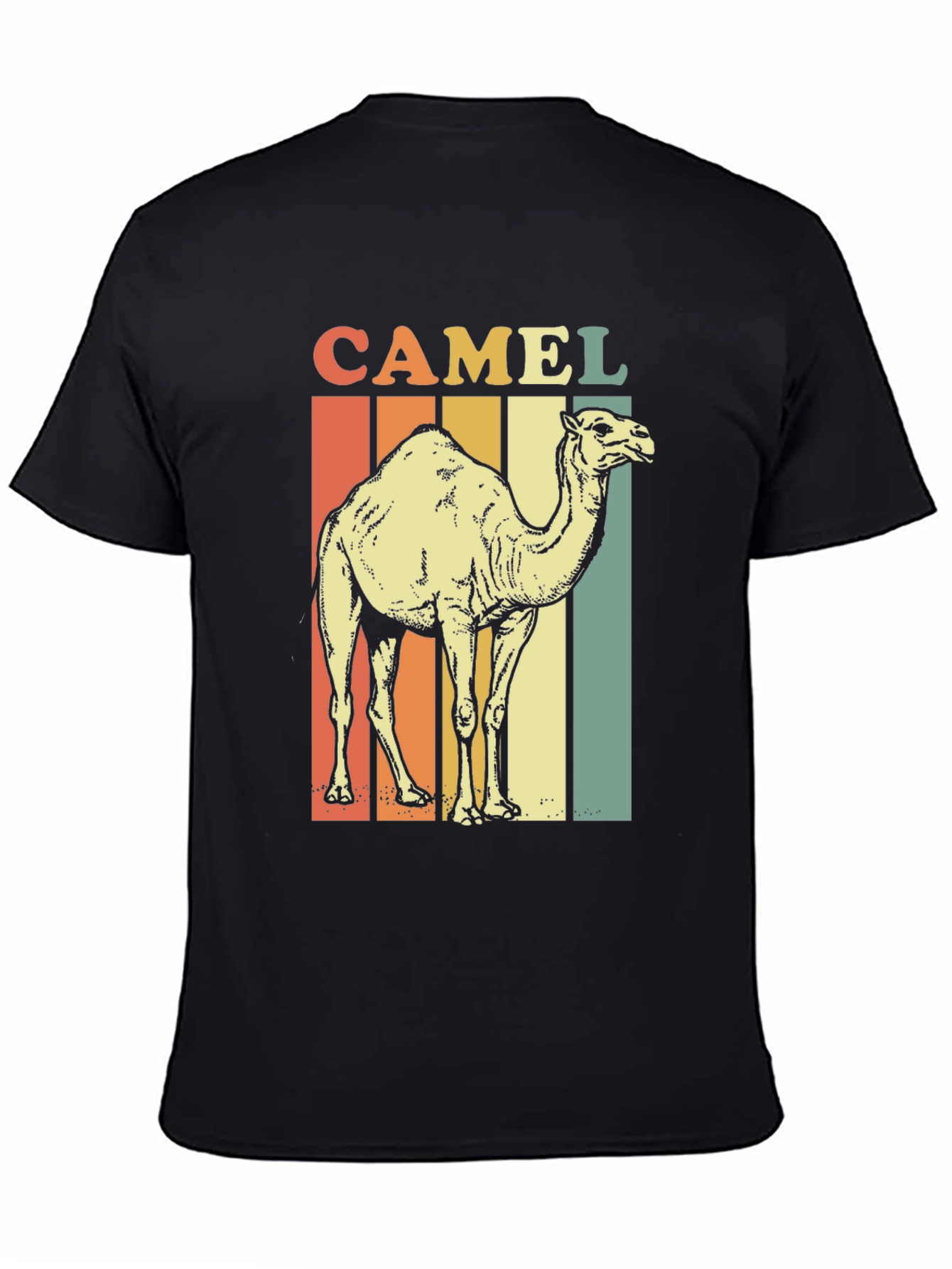Retro Camel Graphic Tee - Unisex Black T-Shirt