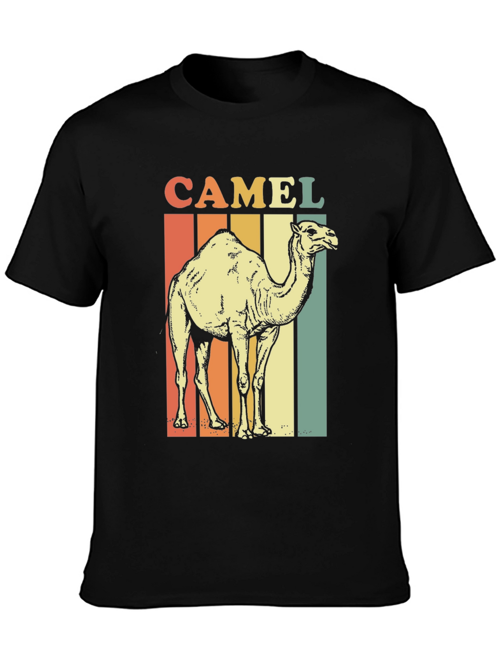 Retro Camel Graphic Tee - Unisex Black T-Shirt