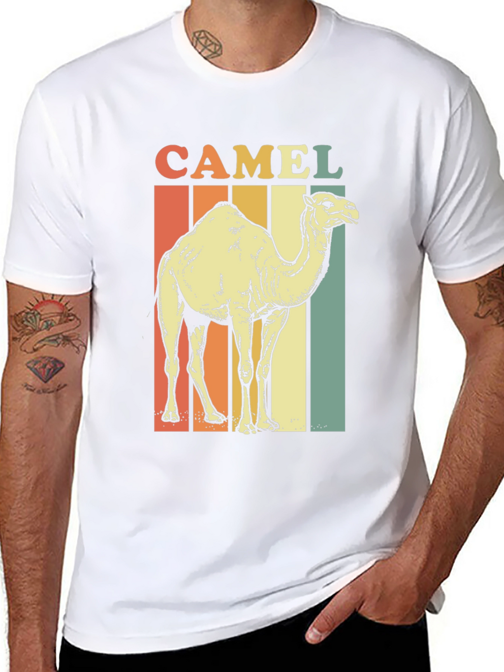 Retro Camel Graphic Tee - Unisex Black T-Shirt