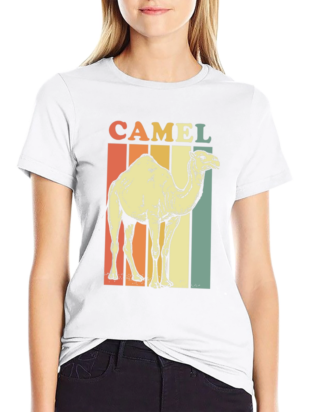 Retro Camel Graphic Tee - Unisex Black T-Shirt