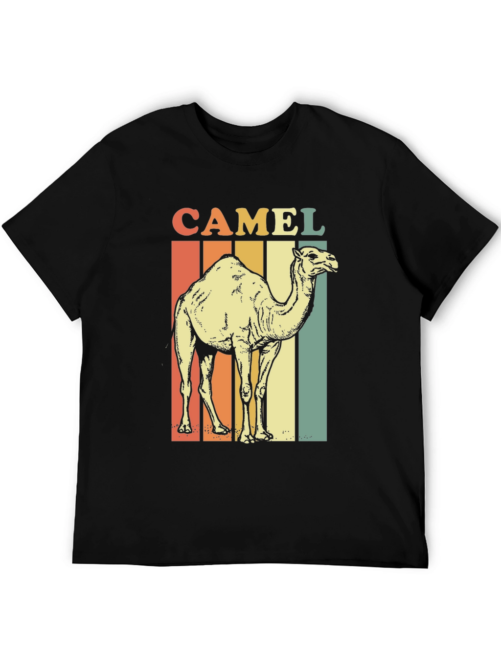 Retro Camel Graphic Tee - Unisex Black T-Shirt