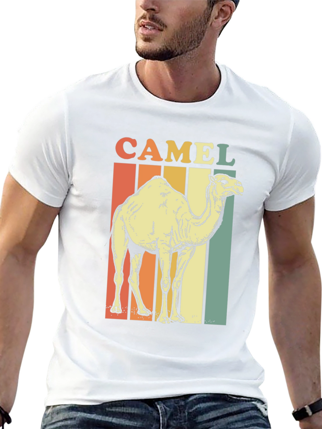 Retro Camel Graphic Tee - Unisex Black T-Shirt