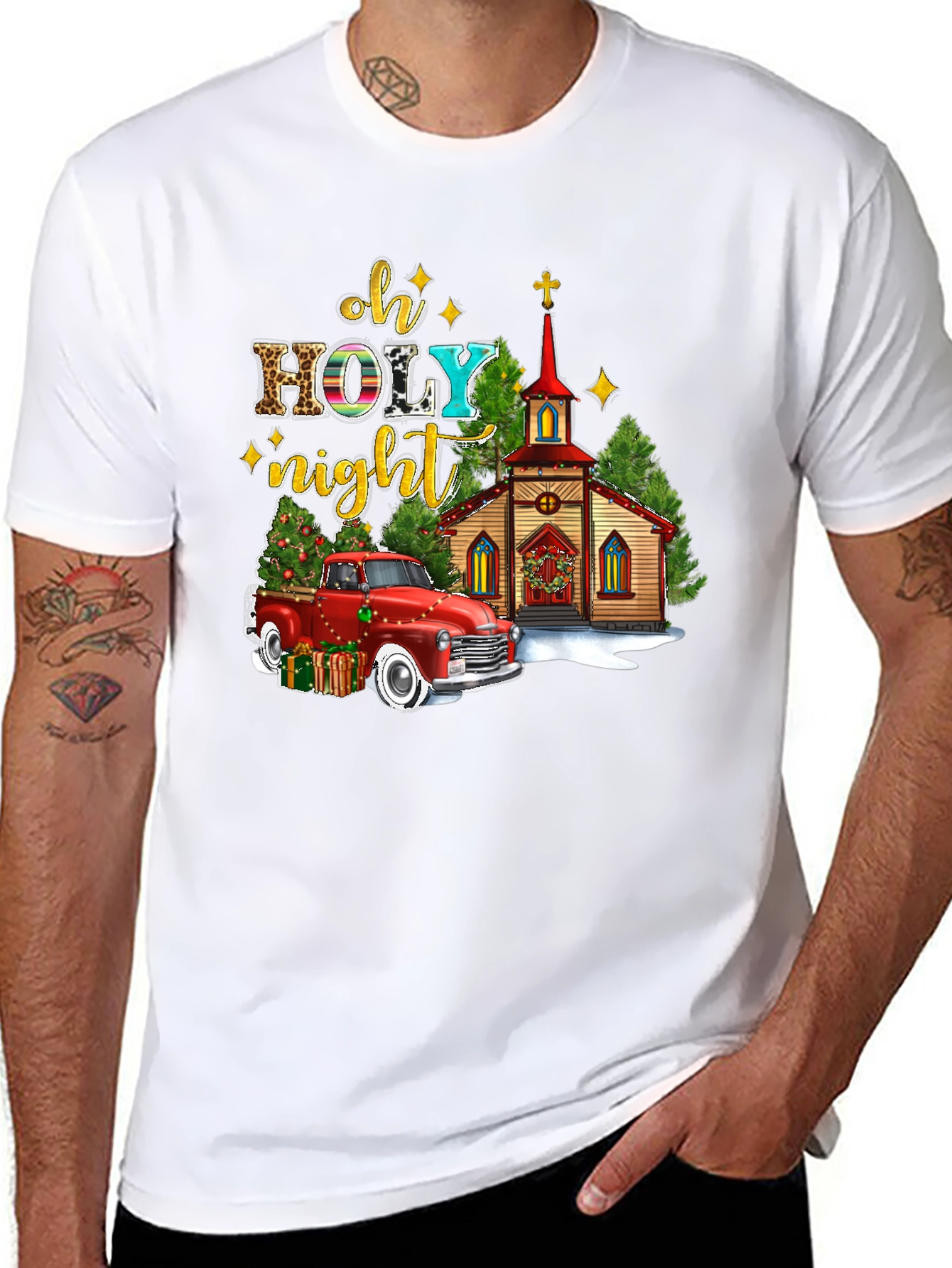 Oh Holy Night Christmas Truck T-Shirt