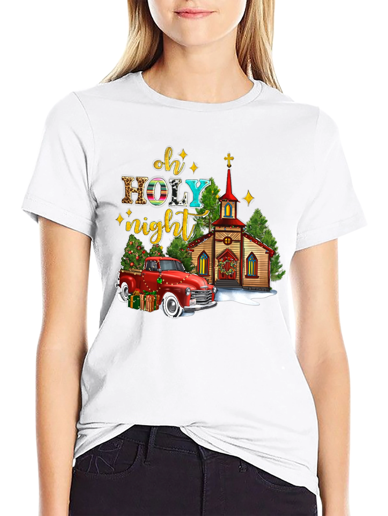 Oh Holy Night Christmas Truck T-Shirt