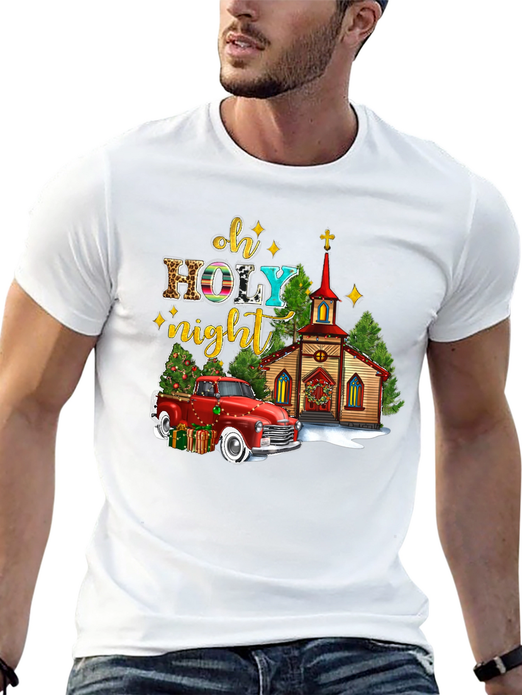 Oh Holy Night Christmas Truck T-Shirt